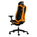 Links achteraanzicht van een Herman Miller Vantum Gaming Chair in Helio-oranje.
