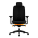 Vooraanzicht van een Herman Miller Vantum Gaming Chair in Helio-oranje.