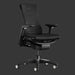 Vooraanzicht van een Herman Miller X Logitech Embody-gamingstoel in zwart